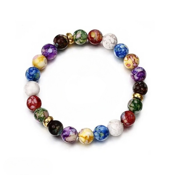 Bracciale sette chakra con perle in pietre naturali