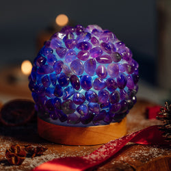 Lampada da comodino in ametista