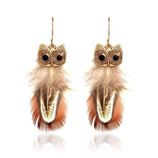 Boucles d’oreilles à plume ’ l’appel de la nuit ’