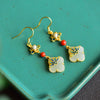 Boucles d’oreilles du trèfle en Jade