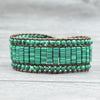 Bracciale a busta in malachite con margherita - Bracciale