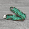 Bracciale a busta in malachite con margherita - Bracciale
