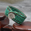 Bracciale a busta in malachite con margherita - Bracciale