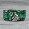 Bracciale a busta in malachite con margherita - Bracciale