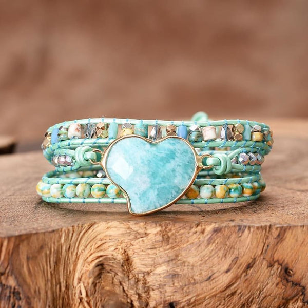Bracciale cuore in Amazzonite - Bracciale