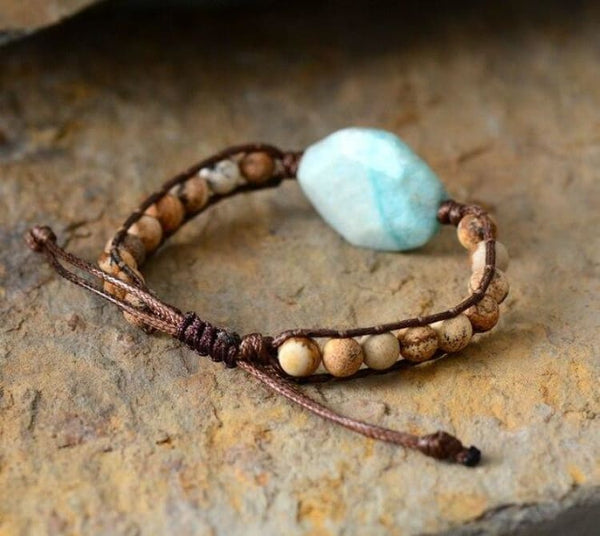 Bracciale in amazzonite e diaspro - Bracciale