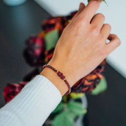 Bracciale della fortuna in granato rosso - Pi Xiu