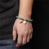 Natural African Turquoises Bracelets For Women Men 6 8 10mm Stone Beads Bracelet Alloy Ball Leaf Charm Vintage Exquisite Jewelry
