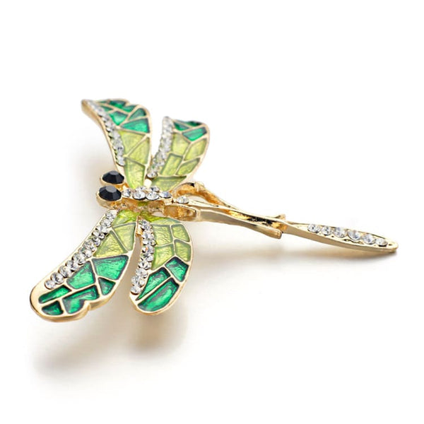 Spilla a forma di libellula con diamanti in argento sterling Spilla a forma di libellula con diamanti in argento sterling