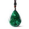 Collana con goccia d’acqua in malachite - Collana