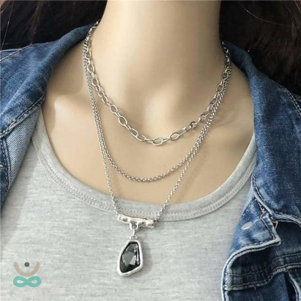 Collier de concentration émotionnelle - Gemme Noir - collier