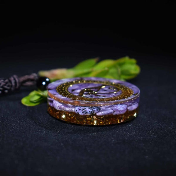 Collana in organonite La pace dell’ametista. - Collana