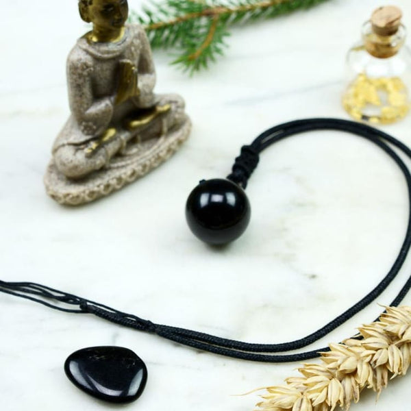 Collana Occhio Celeste di Ossidiana - Collana