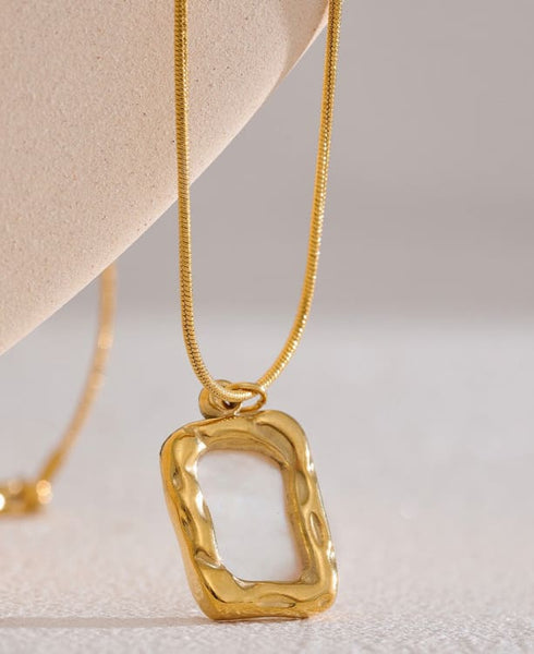 Collana Donna Con Ciondolo Mano Quadrata In Acciaio Al Titanio - Gioiello Tarocco Simple, Regalo Per Fidanzata, Compleanno