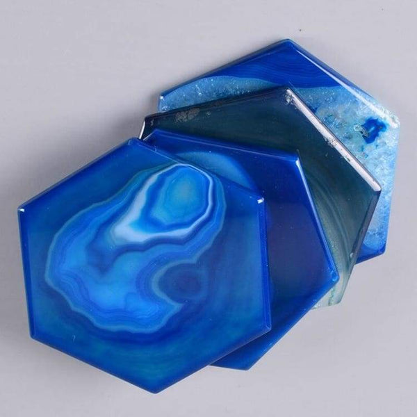 Dessous de verre en Agate Bleue