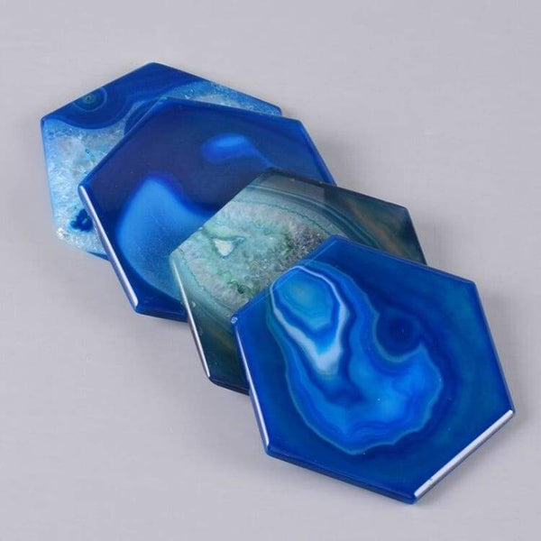 Dessous de verre en Agate Bleue