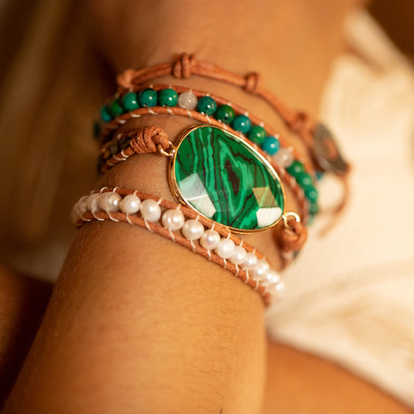 Bracciale di Cambiamento in Malachite