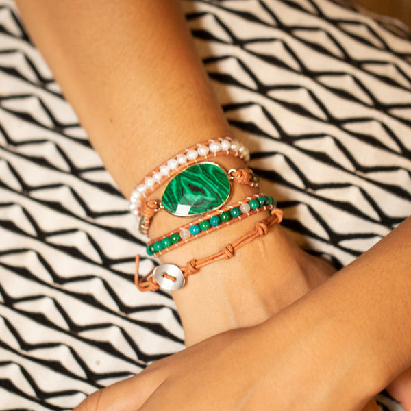 Bracciale di Cambiamento in Malachite