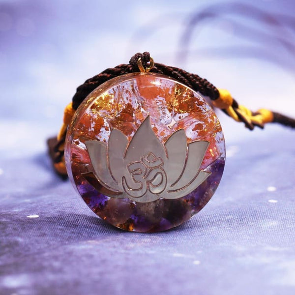 Ametista Fiore di Loto Collana in organonite - Collana