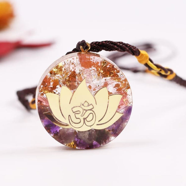 Ametista Fiore di Loto Collana in organonite - Collana