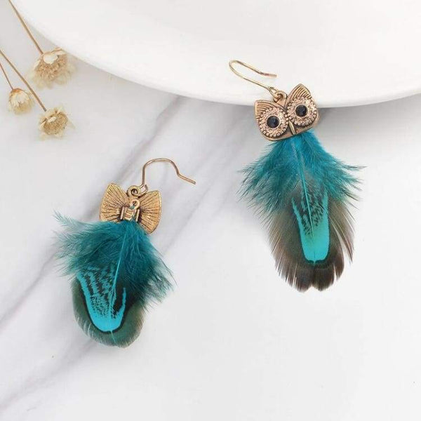 Boucles d’oreilles à plume ’ l’appel de la nuit ’
