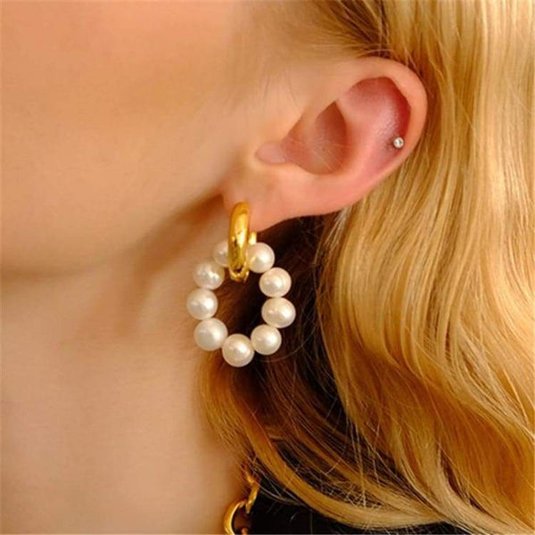 Boucles d’oreilles asymétriques en perles d’eau douce