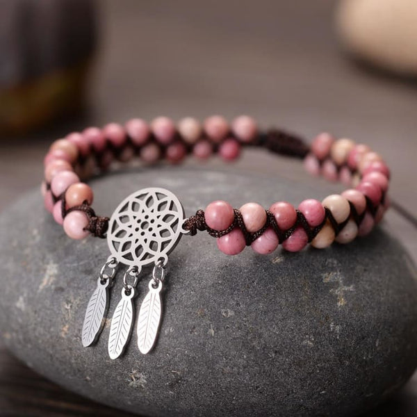 Bracciale Dream catcher in rodocrosite - Bracciale