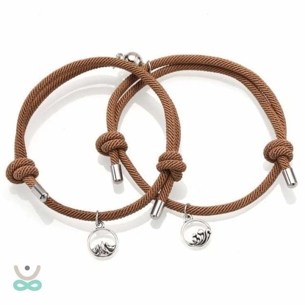 Bracelet Duo ’Par delà les Montagnes et les Océans’ - Marron clair - bracelet