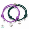 Bracelet Duo ’Par delà les Montagnes et les Océans’ - Violet et Vert - bracelet