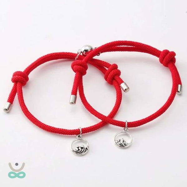 Bracelet Duo ’Par delà les Montagnes et les Océans’ - Rouge - bracelet