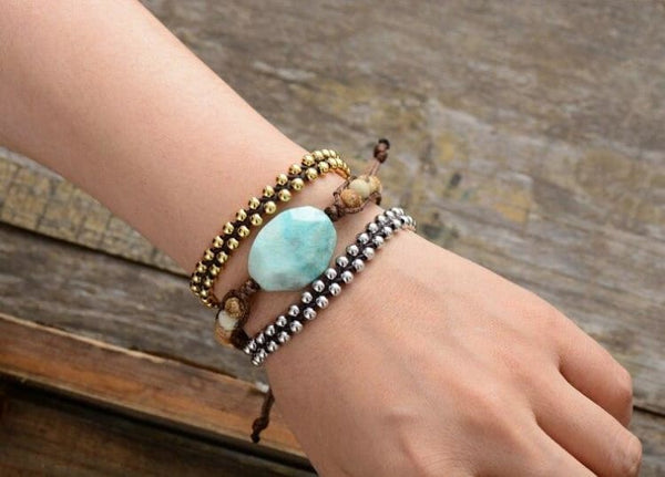 Bracciale in amazzonite e diaspro - Bracciale