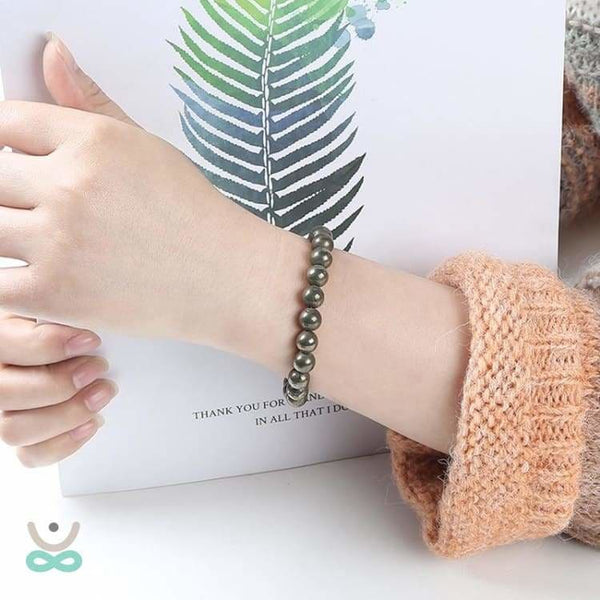 Bracelet ’Fer et Feu’ en Pyrite - Bracelet pierre