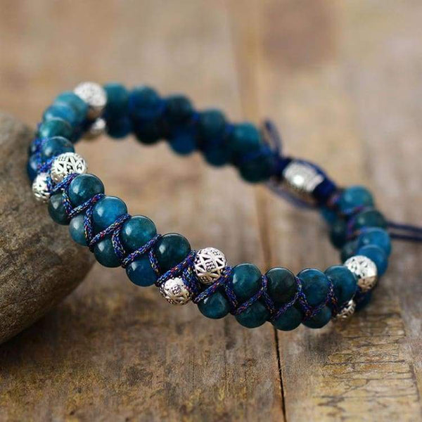 Bracelet en apatite tressé