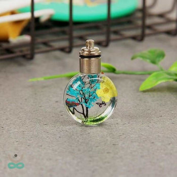 Pendentif ’Capsule de Printemps’ - Printemps en Bleu - collier