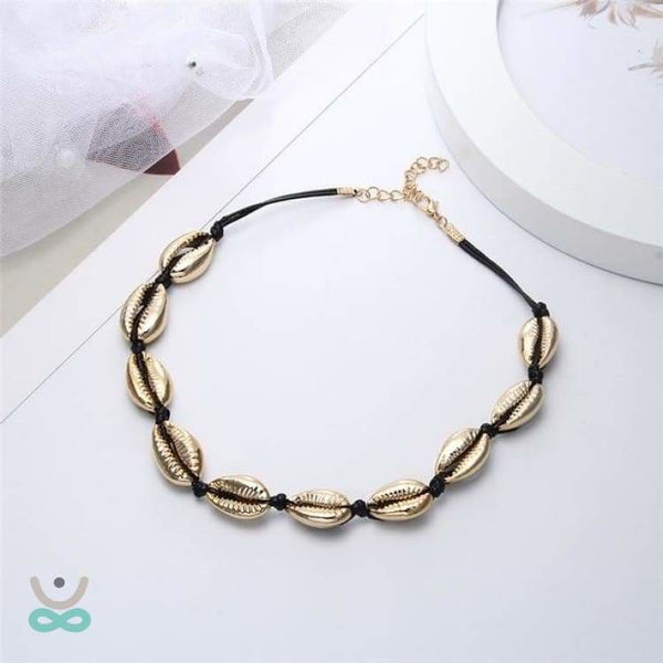 Collana di conchiglie Cauri - Walleye Nero - Collana