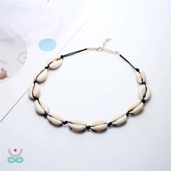 Collana di conchiglie Cauri - Nero naturale - Collana