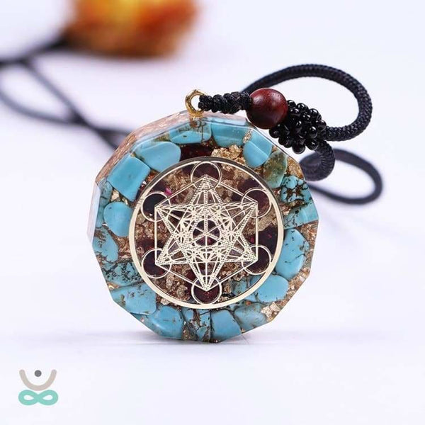 Collier Orgonite ’Régénération du Corp’ en turquoise - collier