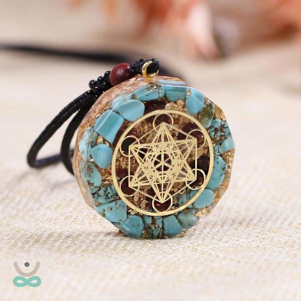 Collier Orgonite ’Régénération du Corp’ en turquoise - collier