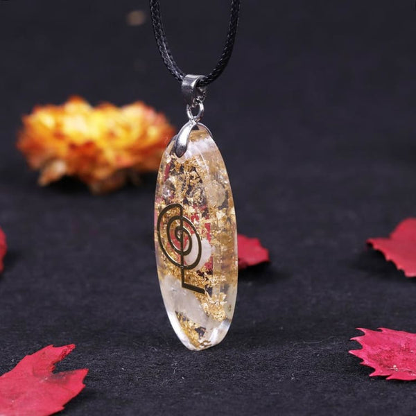 COLLANA IN ORGONITE STABILITÀ DEL CRISTALLO DI ROCCA. -