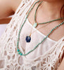 Exquisite Simple Natural Stones Hexagon Lapis Amethysts Pendant Chain Necklace Women Luxury Choker Necklace OL Jewelry Wholesale