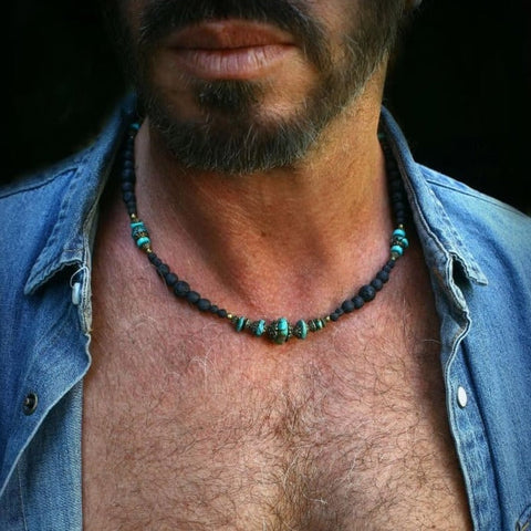 Collana da uomo in pietra naturale