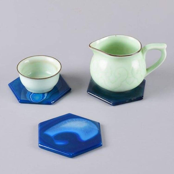 Dessous de verre en Agate Bleue
