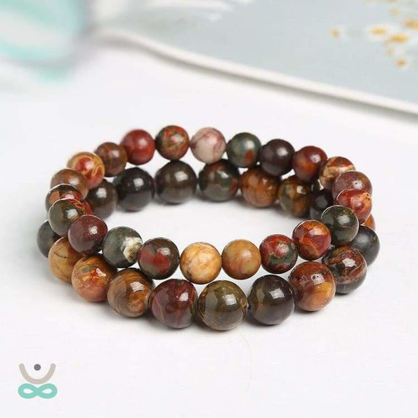 Bracelet ’Force de la Terre’ en Jaspe Picasso - bracelet en Jaspe Picasso
