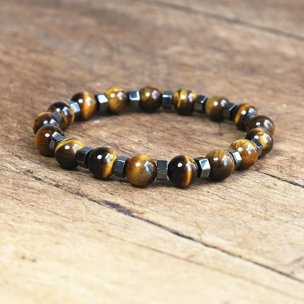 Occhio di tigre e braccialetto di energia ematite -