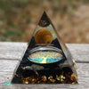 Pyramide en Orgonite Obsidienne et Péridotite de 10cm - Décorations
