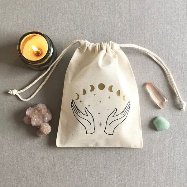 Sac de Cartes de Tarot ’Pleine Lune’ - Blanc