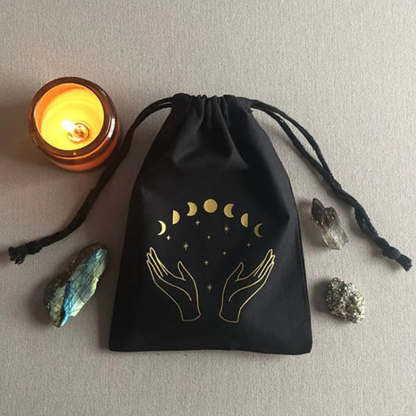 Sac de Cartes de Tarot ’Pleine Lune’ - Noir