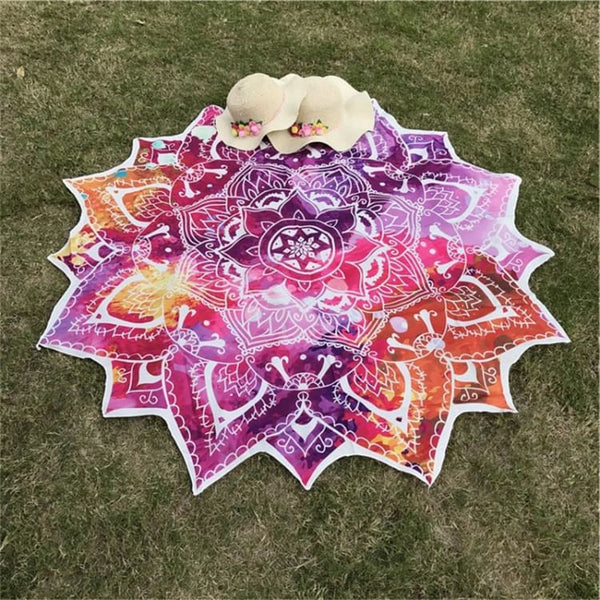 Tapis de plage Zen aux reflets violets