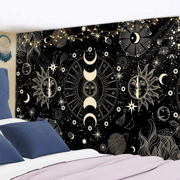 Tapisserie murale du cycle lunaire
